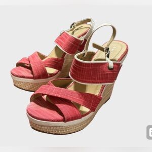 Chinese Laundry Red Wedge Sandel Size 8